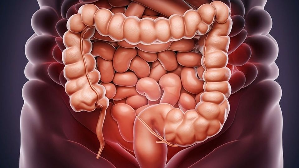 Illustration of a human colon (large intestine)