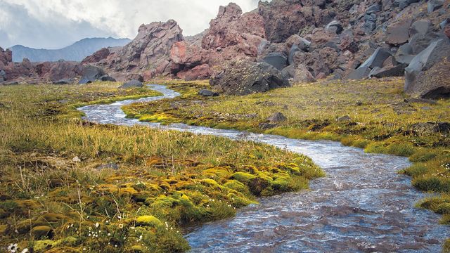 A river in the mountains.