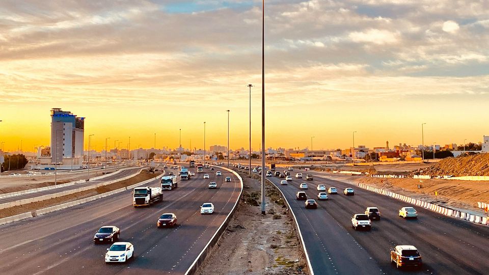 A motorway in Saudi Arabia.