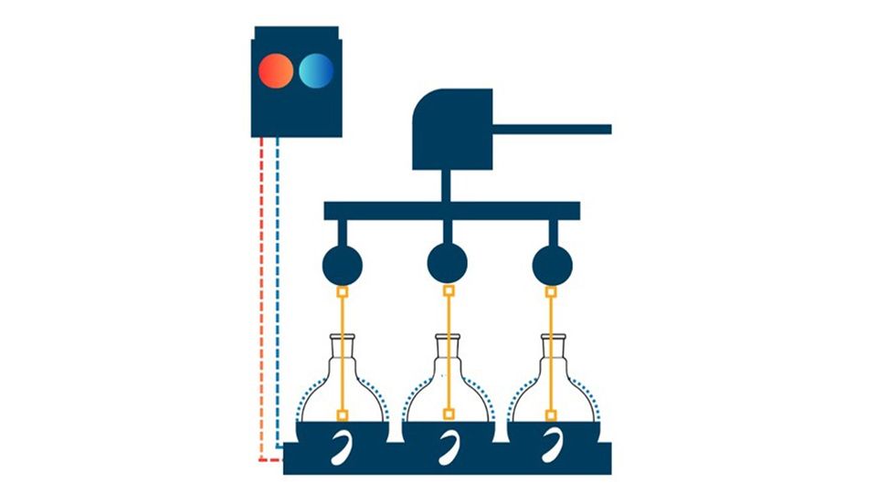 A diagram of the overhead stirrer.