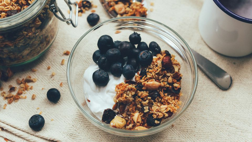 A bowl of breakfast granola