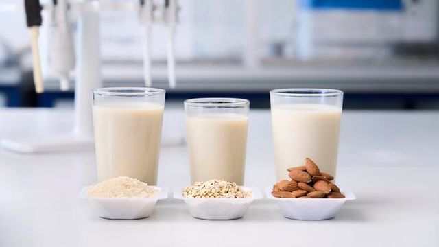 Plant-based drinks in the lab.