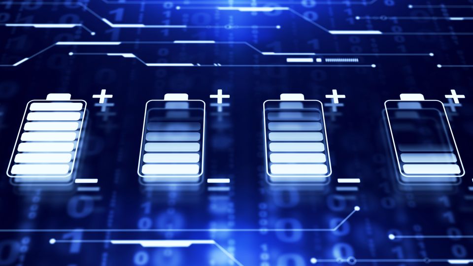 Visualization of battery icons on a digital interface, symbolizing advancements in next-generation lithium–sulfur battery technology.