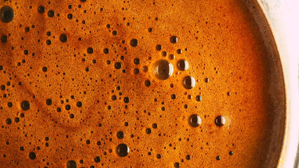 Black coffee close up.
