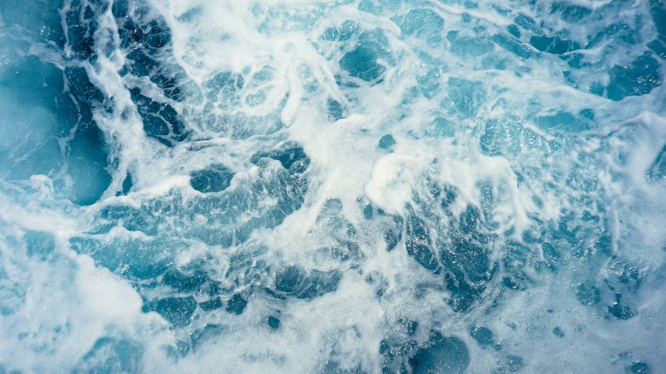 Waves in the ocean.