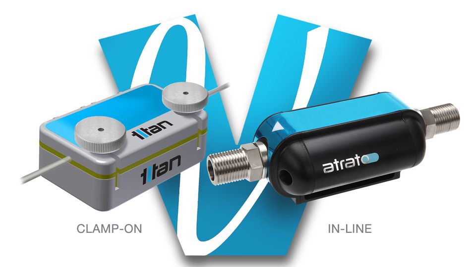Clamp-on and in-line ultrasonic flowmeters.