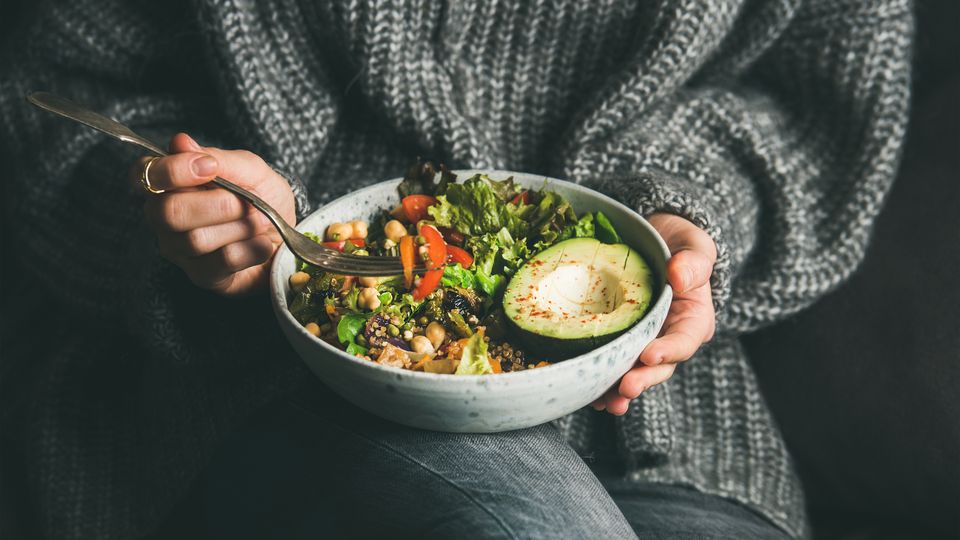 A bowl of healthy food.