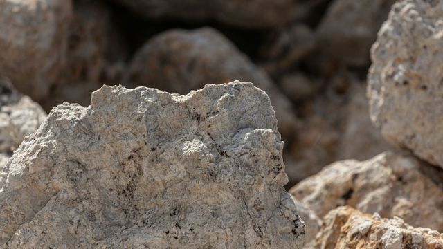 Rocks, from a lithium mine, up close.