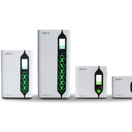 The Intura series of hydrogen, nitrogen and zero air generators for GC on a white background 