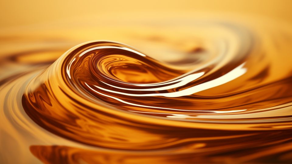 A close-up of a swirl of honey, which has been shown to have antimicrobial properties.