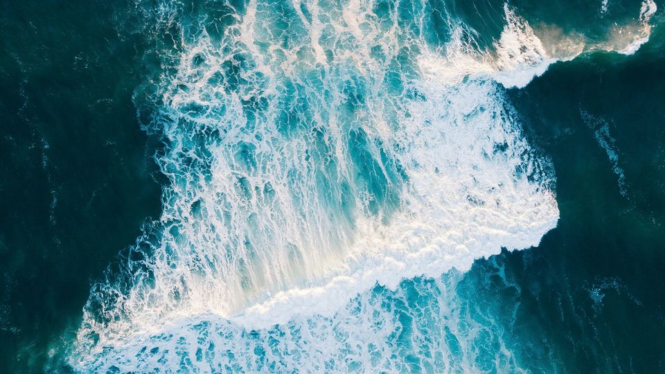 Waves and surf from above.