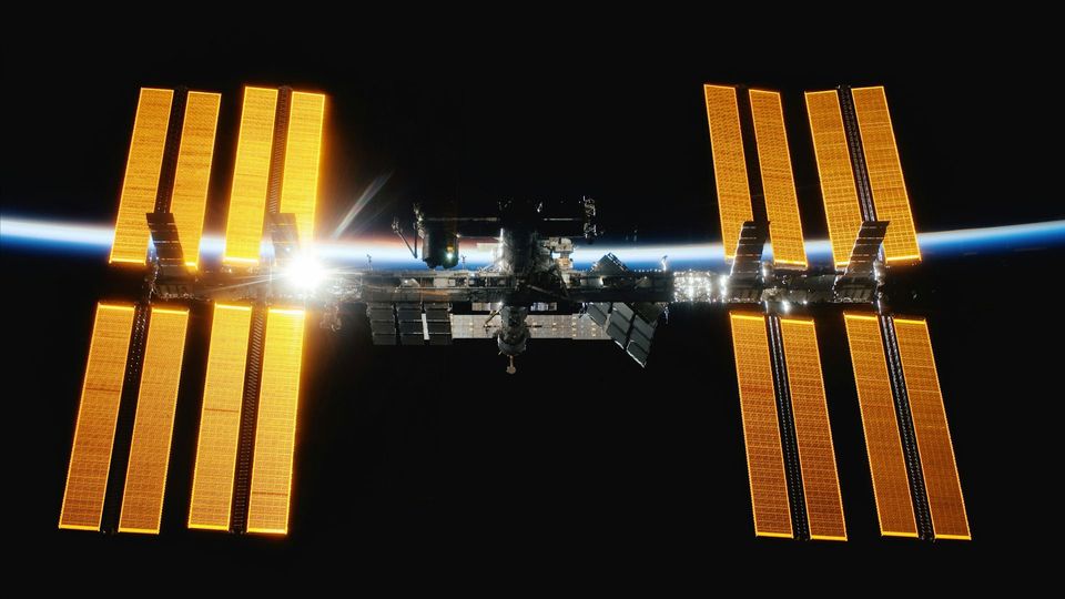 The international space station, where microgravity is used to understand muscle cell aging.