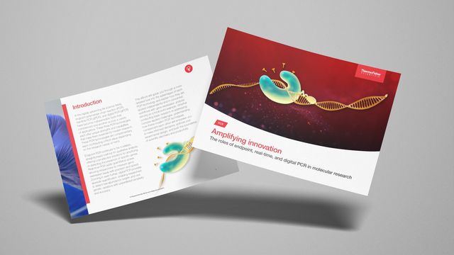 Thermo Fisher Scientific PCR eBook titled 'Amplifying innovation' highlighting roles of endpoint, real-time, and digital PCR in molecular research