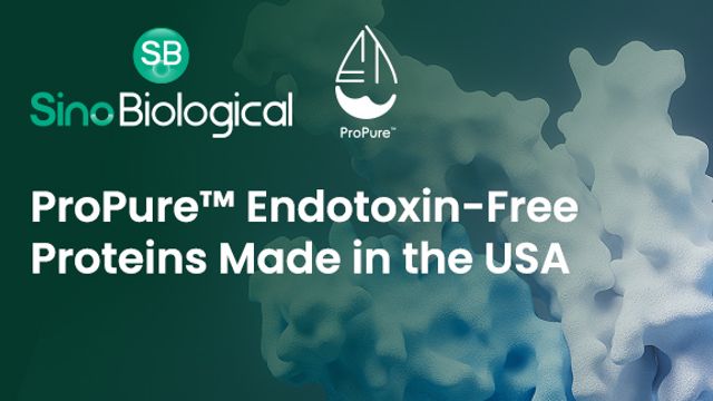 Sino Biological ProPure™ ad promoting endotoxin-free proteins made in the USA.