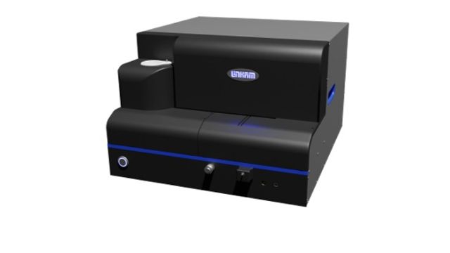 Cryo-microscopy instrument with black casing and blue LED accents used for biological imaging.