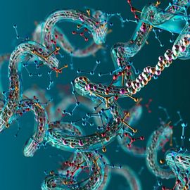 Illustration of protein molecules. 