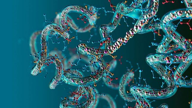 Illustration of protein molecules.