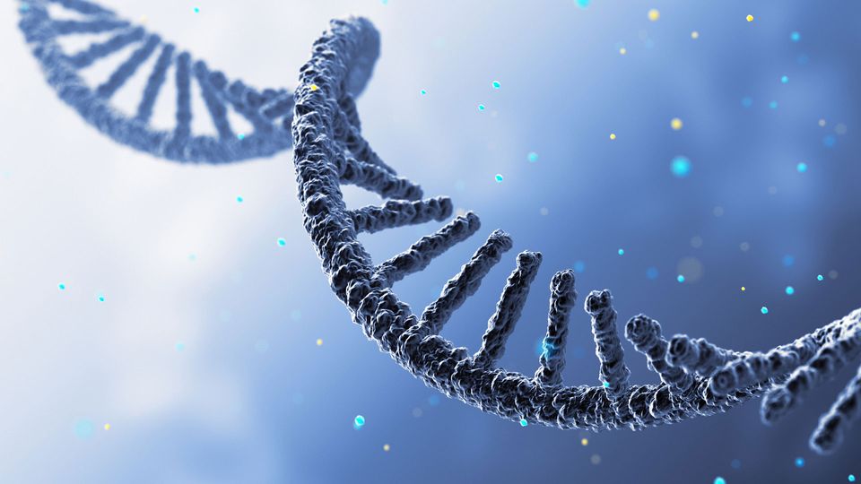 3D illustration of a strand of RNA.