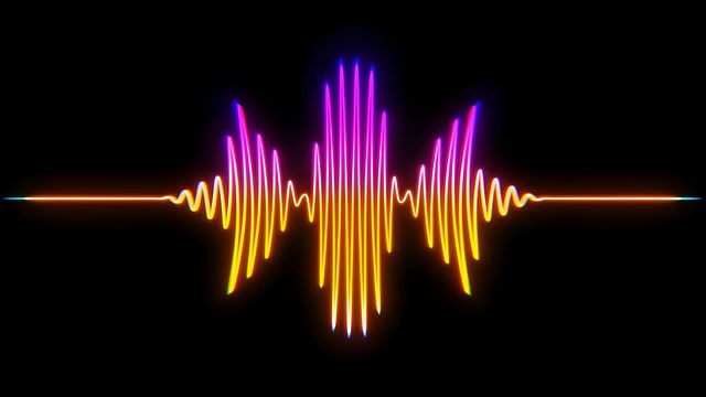 A sound wave, in orange and pink.