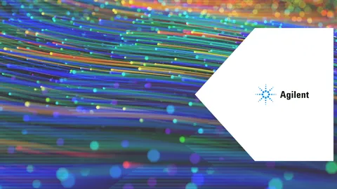 Abstract blue fiber optic pattern representing UV-Vis spectrophotometer data flow.