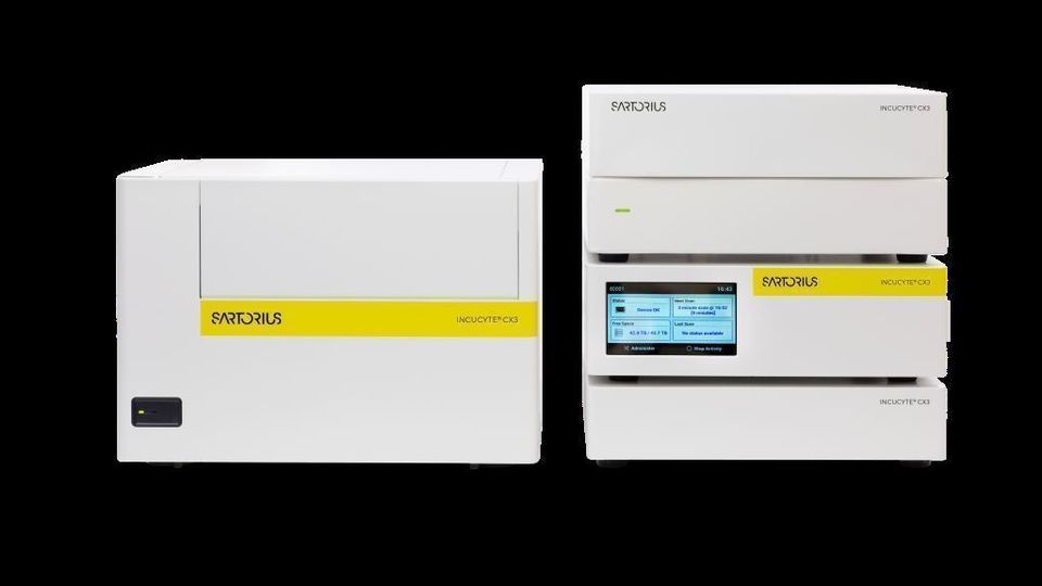 Incucyte® CX3 Live-Cell Analysis System for real-time monitoring and imaging of cell cultures. Ask ChatGPT