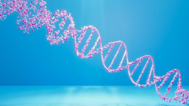 Visual of DNA double helix representing GENEWIZ rebrand and scientific innovation.