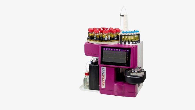 Benchtop Vapourtec Peptide-Builder enabling efficient, high-purity solid-phase peptide synthesis. 