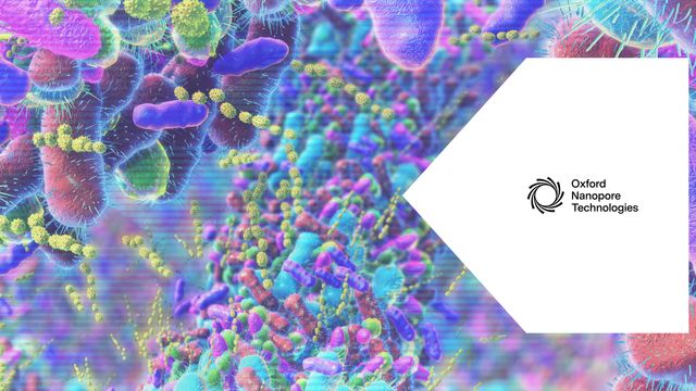 Blue microbiology background with abstract microbes 