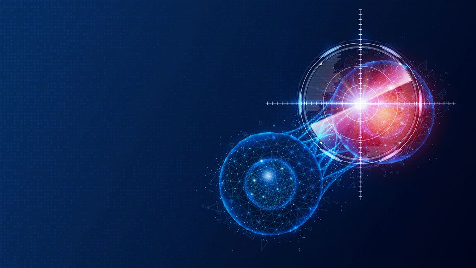 Digital target focusing on a cancer cell to destroy.