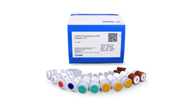 Takara Bio Mycoplasma qPCR Detection Kit with labeled reagent tubes and box for contamination testing 