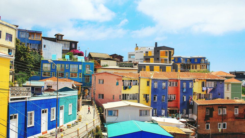 The colourful houses of Valparaíso, Chile