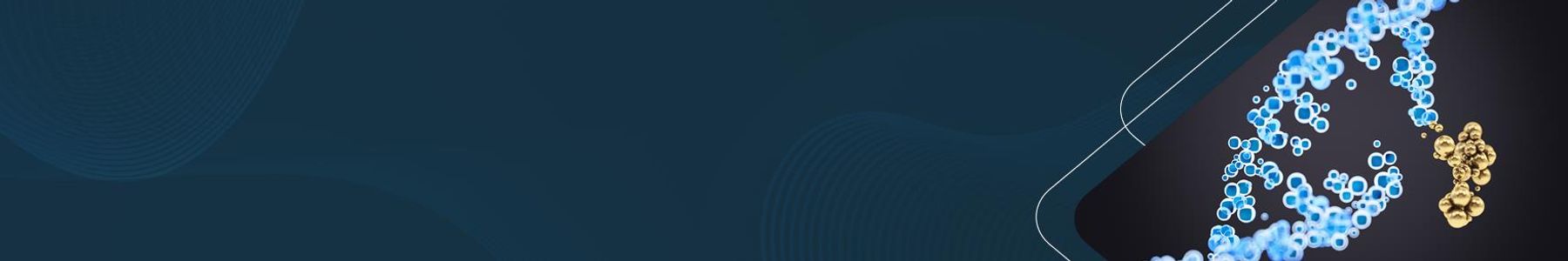 Blue abstract background featuring abstract blue and yellow DNA graphic 