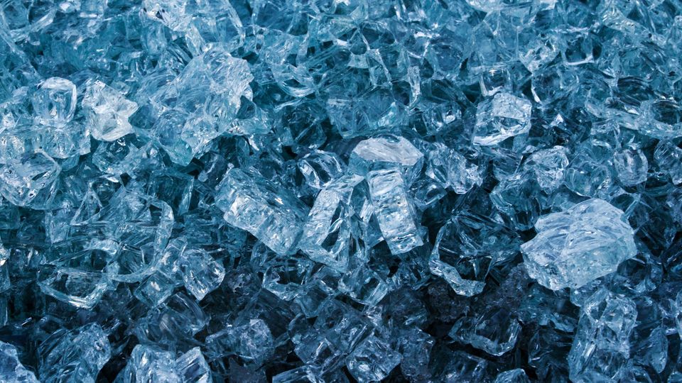 A close up of chunks of ice, the subject of research at the European XFEL and DESY.