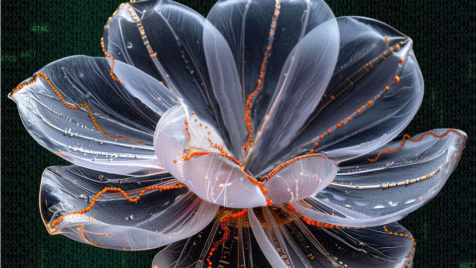 Visualization of the microscopic "DNA flowers" made by Ronit Freeman in the Freeman Lab at UNC. 