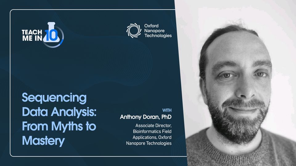 Anthony Doran smiling next to the title of his presentation 
