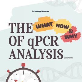 Infographic snippet. Text reads: The What, How and Why of qPCR Analysis 