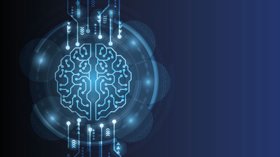 Digital image of a brain indicating AI.