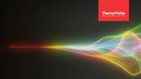Thermo Fisher Scientific logo with colorful light waves symbolizing advanced PCR and qPCR technology