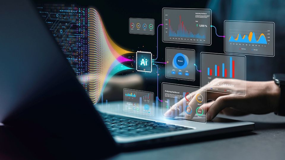 AI-powered data analytics interface symbolizing real-time collaboration in Optibrium’s StarDrop 8 platform.