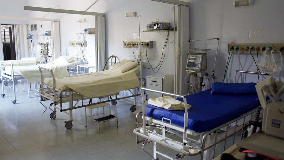 Medical monitoring equipment in a hospital setting used in infection control for drug-resistant pathogens.