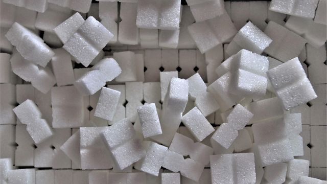 Sugar cubes symbolizing research into a new imaging method that tracks insulin-producing cell activity in awake mice. 