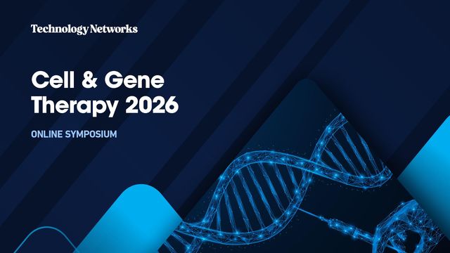 Cell and gene therapy 2026 symposium banner featuring a glowing digital DNA strand 