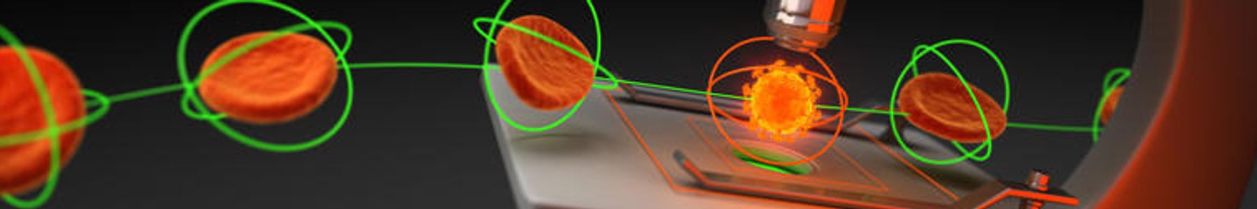 Microscope examining glowing cells to illustrate live-cell analysis in drug discovery 