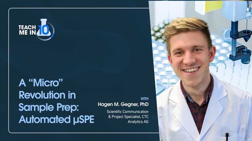 Dr. Hagen Gegner smiling next to the title of his presentation