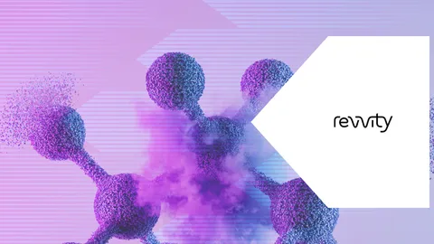 Abstract molecular illustration for drug discovery with connected spheres