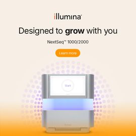 Illumina NextSeq 1000/2000 sequencer with “Designed to grow with you” tagline and Learn more button 
