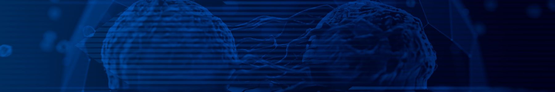 Blue scientific background with malignant cancer cells 