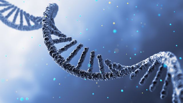 A strand of RNA coils across the screen. 