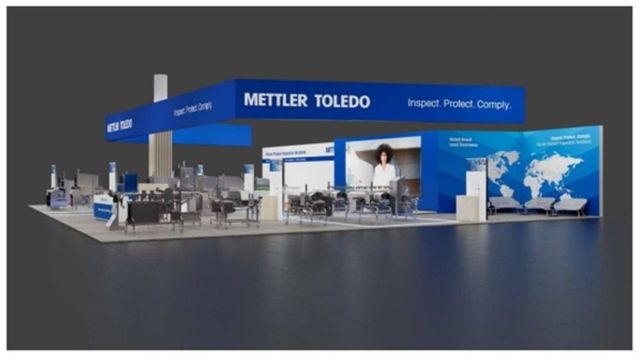 Metller Toledo exhibition booth highlighting product inspection and quality assurance solutions at a trade show. 