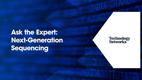 Blue Graphic Image with a nucleotide sequence and the text 